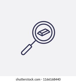 Outline gold search icon illustration,vector zoom  sign symbol