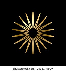 Outline Gold Star icon. Holiday stars line art. Art Deco modern design. Geometric Christmas elements. Vector illustration. EPS 10.