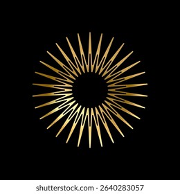 Outline Gold Star icon. Holiday stars line art. Art Deco modern design. Geometric Christmas elements. Vector illustration. EPS 10.
