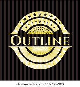 Outline golden badge or emblem