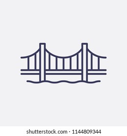 Outline Golden Gate Bridge Icon Illustration,vector America Sign Symbol