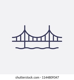 Outline Golden Gate Bridge Icon Illustration,vector America Sign Symbol