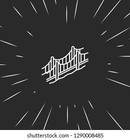 Outline golden gate bridge icon illustration isolated vector sign symbol
