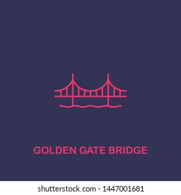 Outline Golden Gate Bridge Icon.golden Gate Bridge Vector Illustration. Symbol For Web And Mobile