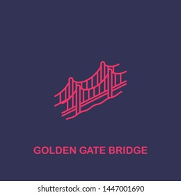Outline golden gate bridge icon.golden gate bridge vector illustration. Symbol for web and mobile