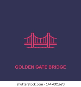 Outline golden gate bridge icon.golden gate bridge vector illustration. Symbol for web and mobile