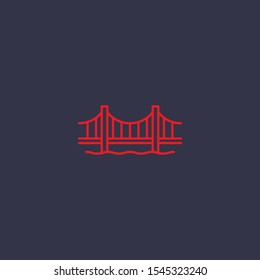 Outline golden gate bridge  icon.golden gate bridge  vector illustration. Symbol for web and mobile
