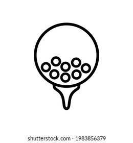 Outline golf ball icon isolated on white background