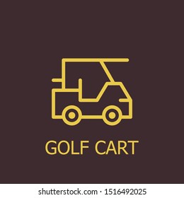 Outline golf cart vector icon. Golf cart illustration for web, mobile apps, design. Golf cart vector symbol.