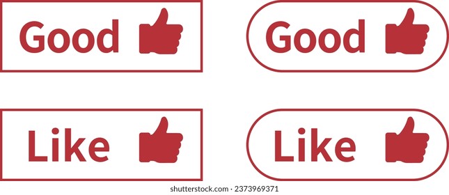 outline of the GOOD and LIKE icon set