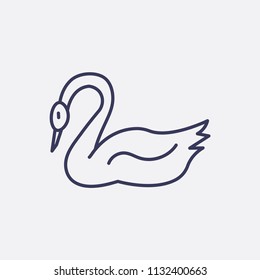 Outline goose icon illustration,vector animal sign symbol