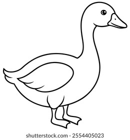 Outline goose for kids clipart art vector 