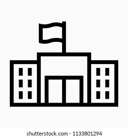 Outline Government Building Pixel Perfect Vector Stock Vector (Royalty ...