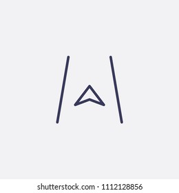 Outline gps icon illustration,vector location sign symbol