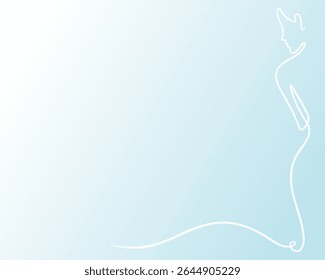 Outline of a graceful figure against a soft blue backdrop suggesting serenity and elegance during a peaceful moment