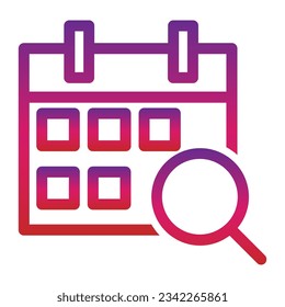 outline gradient calendar icon isolated on white background
