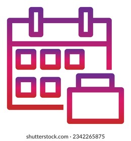 icono de calendario de degradado de esquema aislado en fondo blanco