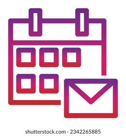 icono de calendario de degradado de esquema aislado en fondo blanco