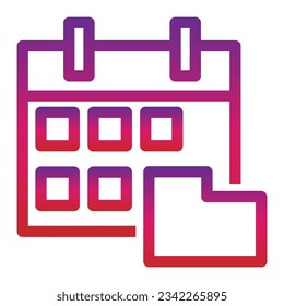 icono de calendario de degradado de esquema aislado en fondo blanco