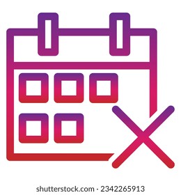 icono de calendario de degradado de esquema aislado en fondo blanco