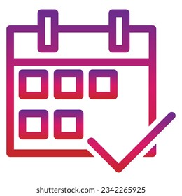 outline gradient calendar icon isolated on white background