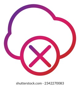 outline gradient cloud icon isolated on white background