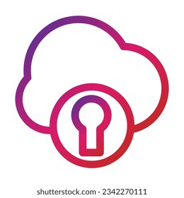 icono de nube de degradado de esquema aislado en fondo blanco