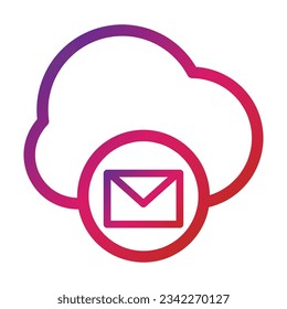 outline gradient cloud icon isolated on white background