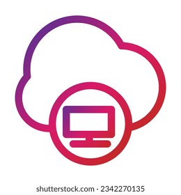 outline gradient cloud icon isolated on white background