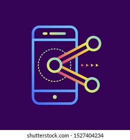 Outline gradient icon Augmented reality. Virtual and augmented reality gadgets. Suitable for presentation, mobile apps, website, interfaces and print