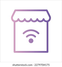 OutLine Gradient Icon Logo-Illustration Vektor Isolate, Netzwerk- und Technologie-Symbol - Set.Geeignet für Webdesign,Logo,App 