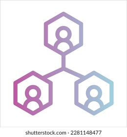 OutLine Gradient Icon Logo-Illustration Vektor Isolate, Netzwerk- und Technologie-Symbol - Set.Geeignet für Webdesign,Logo,App