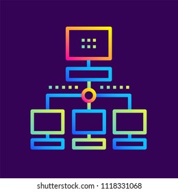 Outline gradient icons Local network. Cloud computing and internet technology icon. Suitable for infographics, websites, print media and interfaces