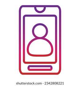 icono móvil de degradado de esquema aislado en fondo blanco