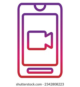 outline gradient mobile icon isolated on white background