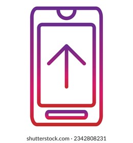 outline gradient mobile icon isolated on white background