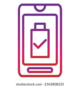 outline gradient mobile icon isolated on white background