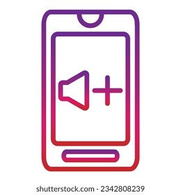 outline gradient mobile icon isolated on white background