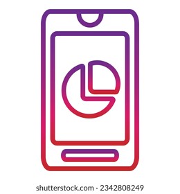icono móvil de degradado de esquema aislado en fondo blanco