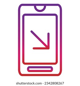 outline gradient mobile icon isolated on white background