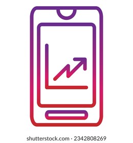 icono móvil de degradado de esquema aislado en fondo blanco