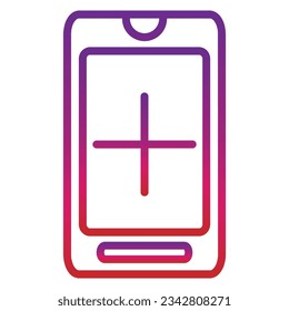outline gradient mobile icon isolated on white background