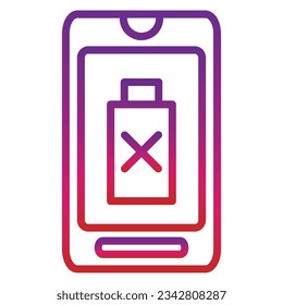 outline gradient mobile icon isolated on white background