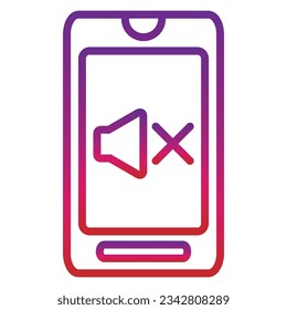 icono móvil de degradado de esquema aislado en fondo blanco