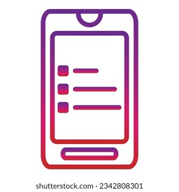 icono móvil de degradado de esquema aislado en fondo blanco