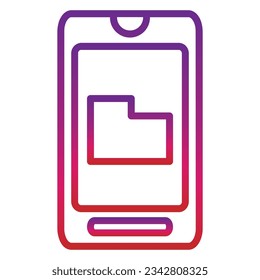 outline gradient mobile icon isolated on white background