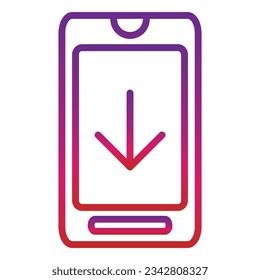 outline gradient mobile icon isolated on white background
