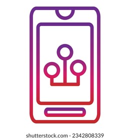 icono móvil de degradado de esquema aislado en fondo blanco