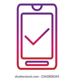 icono móvil de degradado de esquema aislado en fondo blanco