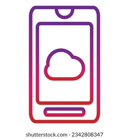 icono móvil de degradado de esquema aislado en fondo blanco